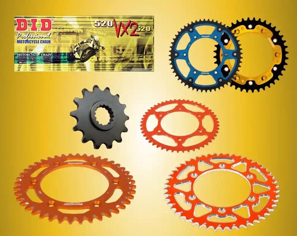 DID Kettensatz passend für KTM 660 Rally Bj 00 bis 04 mit DID520VX3 Kette Aktuell