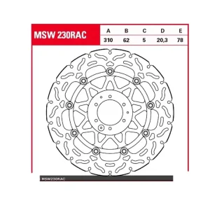 Super-Preis TRW Lucas Bremsscheibe schwimmend vorn passend für Honda CRF 1000 SD04 SD06 Africa Twin - MSW230RAC