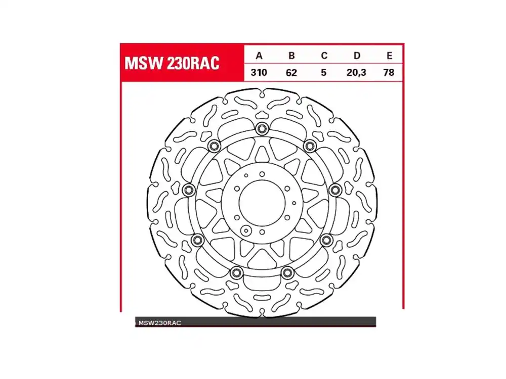Super-Preis TRW Lucas Bremsscheibe schwimmend vorn passend für Honda CRF 1000 SD04 SD06 Africa Twin - MSW230RAC