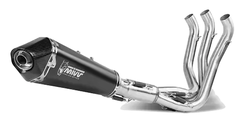 MIVV Delta Race Komplettanlage Edelstahl Schwarz passend für Triumph Trident 660 Schneller Versand