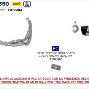 Arrow Indy Race Titan Auspuff passend für Kawasaki NINJA 650 / Z 650 21-23 Neu Im Sortiment