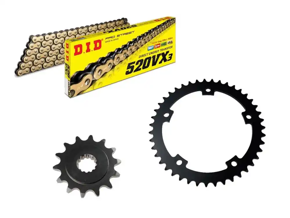 DID Kettensatz passend für Zontes T1 V1 X1 B1 V VX 350 ABS (Bj.22-) DID520 diverse Kette Kostenloser Rückversand