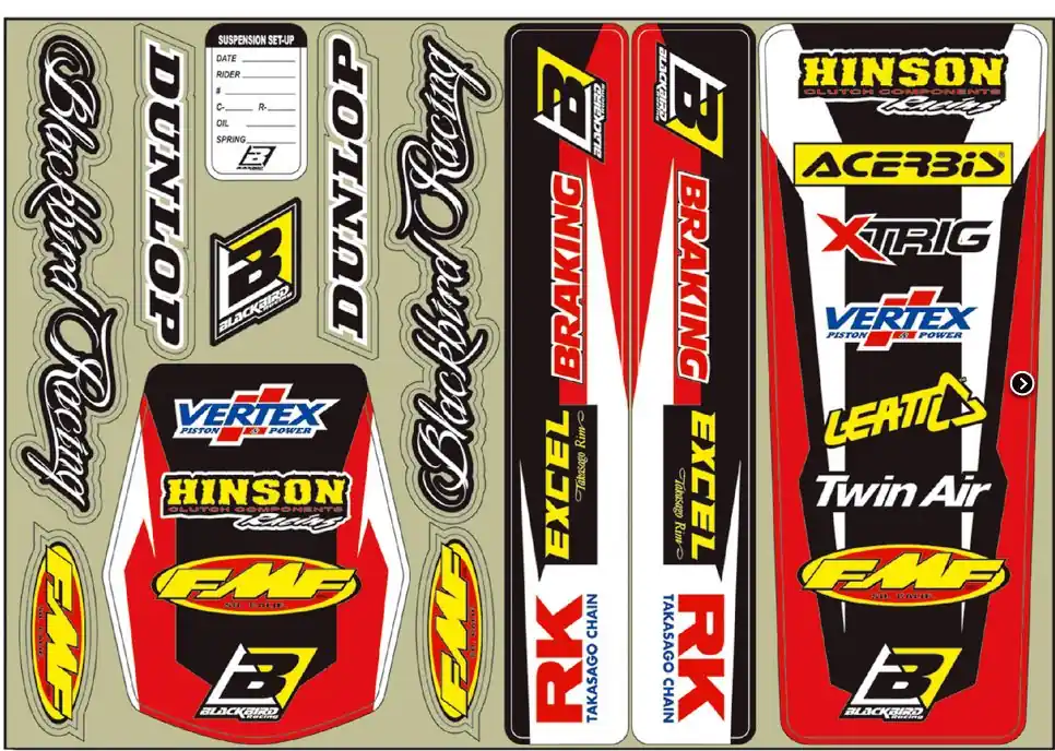 Standard-Aufkleber Set von BlackBird Racing - passend für Honda Finale Aktion