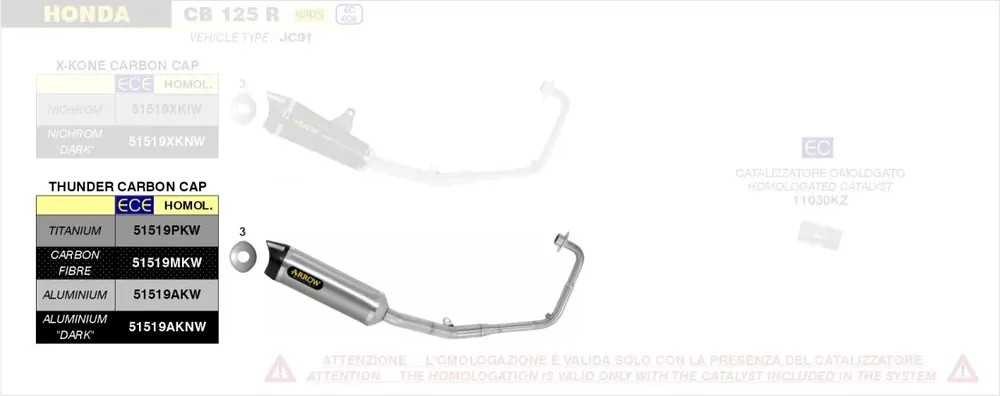 Arrow Thunder Titan Endschalldämpfer passend für Honda CB 125 R 21-24 Expressversand