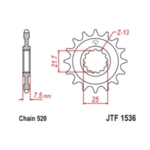 Kettenritzel 14 15 16 Zähne (520) Standardritzel passend für Kawasaki KFX 450 R / ZX-6R Umbau Teilun Finale Aktion