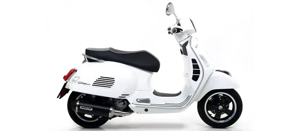 Arrow Urban Aluminium Schwarz Endschalldämpfer passend für Vespa GTS 300/HPE '17-20 Knallerangebot