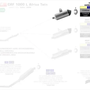Sichere Zahlung Arrow Sonora Titan Endschalldämpfer passend für Honda CRF 1000 L Africa Twin 16-20