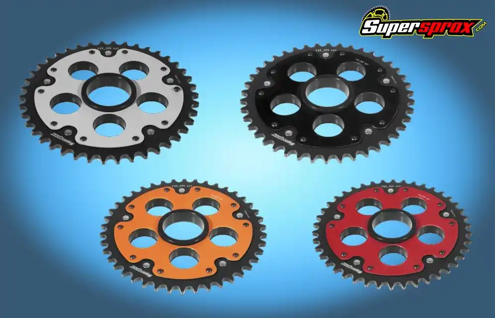 passend für Ducati Kettenrad Stealth Edge 38 bis 45 Zähne - (525) gold rot schwarz silber RST-736 Highlight