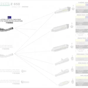 Arrow Krümmer mit Katalysator passend für Kawasaki Z 650 Sale