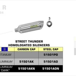 Saisonangebot Arrow Street Thunder Aluminium Dark Endschalldämpfer passend für Honda CBR 125 R 04-10