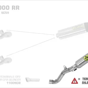 Ausverkauf Arrow GP2 Endschalldämpfer Edelstahl Schwarz passend für Honda CBR 1000 RR (08–13)