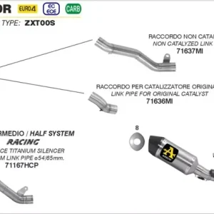 Arrow Works Titan Endschalldämpfer passend für Kawasaki ZX-10RR 17-19 Rabatt