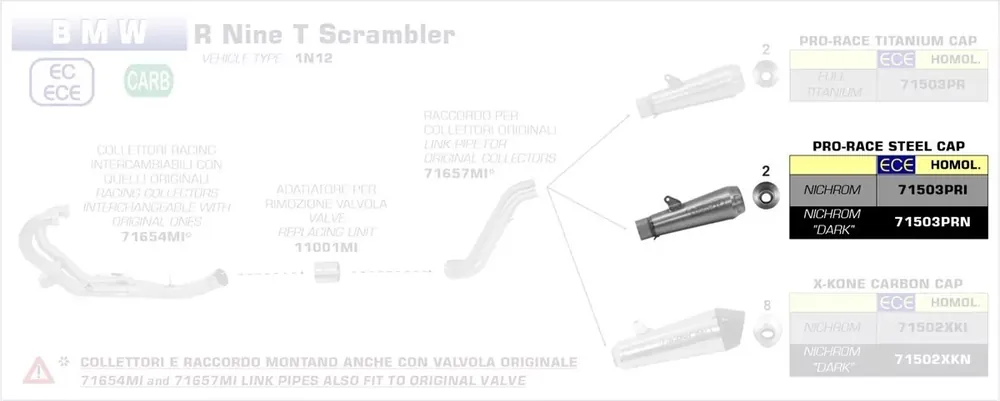Arrow Pro-Race Endschalldämpfer passend für BMW R Nine T Scrambler 16-19 Knallerangebot
