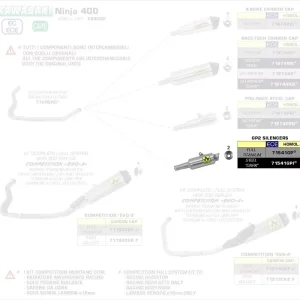 Kostenfreie Lieferung Arrow GP2 Dark Endschalldämpfer passend für Kawasaki Ninja 400, Z400