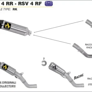 Begrenztes Angebot ARROW GP2 Endschalldämpfer Edelstahl Schwarz passend für Aprilia RSV4 RR / RF 15-16