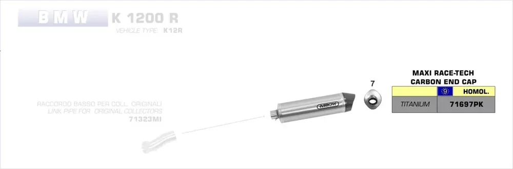 Arrow MaXi Race-Tech Titan Endschalldämpfer passend für BMW K 1200 R / K 1200 S Online Kaufen