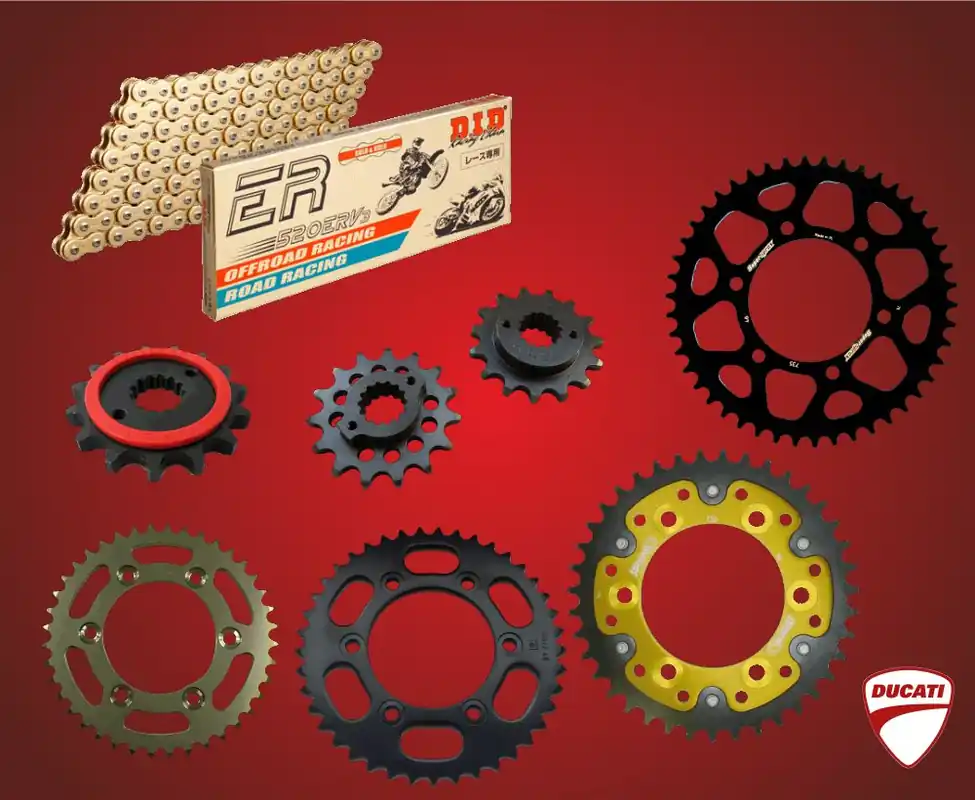 Highlight DID Renn Kettensatz passend für Ducati Paso 907 Sports / i.e. Bj 90 bis 93 mit DID520ERV7 Kette Stah