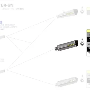 Ausverkauf Arrow Race-Tech Endschalldämpfer Aluminium passend für Kawasaki ER-6N / Versys 650