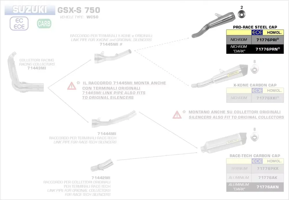 Arrow Pro-Race Endschalldämpfer Edelstahl passend für Suzuki GSX-S 750 17-19 Neuheit