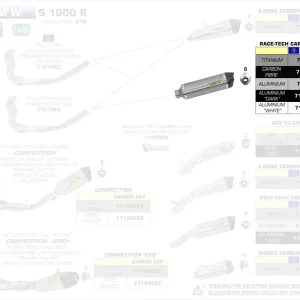 Abverkauf Arrow Race-Tech Aluminium Endschalldämpfer passend für BMW S 1000 RR / S 1000 R