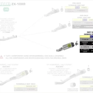 Arrow Indy-Race Carbon Endschalldämpfer passend für Kawasaki ZX 10-R/RR 21-23 Preis Gesenkt