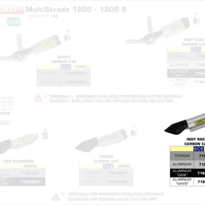 Abverkauf Arrow Indy Race Aluminium Endschalldämpfer passend für Ducati Multistrada 1260/1200/S 15-20