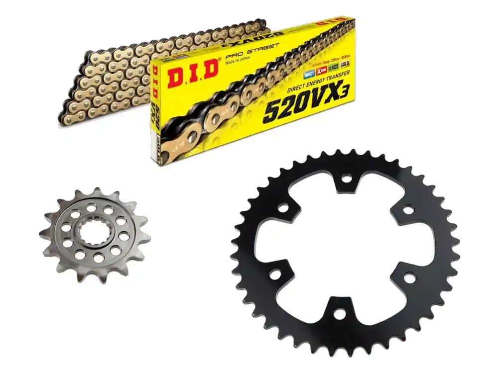 DID Kettensatz passend für Royal Enfield 350 Classic ABS (Bj.21-) DID520 Kette Sonderangebot