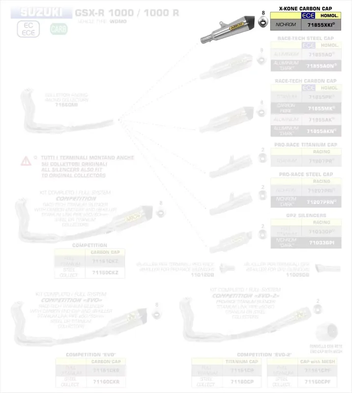 Arrow X-Kone Endschalldämpfer passend für Suzuki GSX-R 1000 / 1000 R (2017–2020) Top-Preis