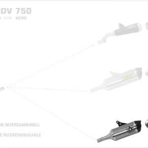 Arrow Endschalldämpfer Race-Tech Aluminium Schwarz passend für Honda X-ADV 750 17-23 Neu Im Sortiment