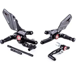 Billig Gilles Fussrastenanlage MUE2-H01-B mit ABE - passend für Honda CBR 1000 Fireblade RA S1 S2 SC77 (Bj.