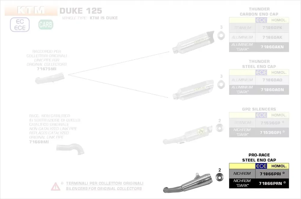 Arrow Pro-Race Endschalldämpfer passend für KTM Duke 390 17-20 Echt