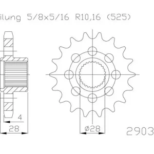 Bestseller Kettenritzel 17 18 Zähne (525) passend für Aprilia 850 Mana / GT