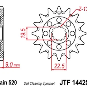 Günstig Kettenritzel 13 14 Zähne (520) Ritzel mit Schlammnut passend für Suzuki RM-Z 250 ab 2013