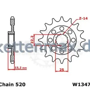 Rabatt Kettenritzel 14 15 Zähne (520) passend für Bimota DB8