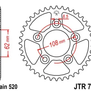Kettenrad Alu 42 bis 47 Zähne Umbau Teilung 415 Einzelanfertigung passend für Aprilia RS 125 Finale Aktion