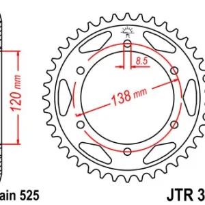 Zertifiziert Kettenrad Alu 37 bis 44 Zähne (520) Einzelanfertigung passend für Honda VFR 400 NC30 / VFR 750R / RV