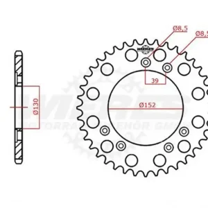 Kettenrad Alu 41 45 Zähne Einzelanfertigung (530) passend für Cagiva Navigator Kracherpreis