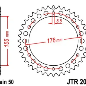 Must-Have Kettenrad Aluminium 42 bis 48 Zähne - (520) passend für Triumph Speed Triple / Sprint / Daytona Umba