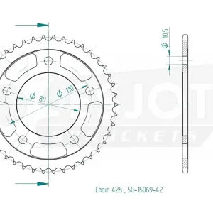 Neuheit Kettenrad Stahl passend für Kymco Quannon 42 Zähne (428)