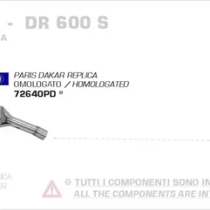 Arrow Paris-Dakar Replica Auspuff passend für Suzuki DR 600 R/S 85-90 Schneller Versand