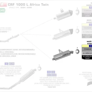 Arrow Maxi Race-Tech Aluminium Dark passend für Honda CRF 1000 L Africa Twin 16-19 Top-Seller