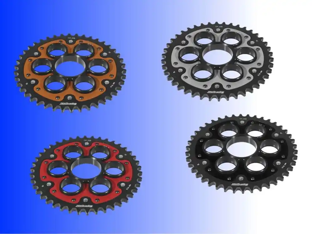 Neue Ware Kettenrad Stealth 40 bis 44 Zähne - (530) gold / rot / schwarz / silber passend für Ducati RST-737_5