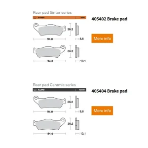 Moto-Master Bremsbelag organisch / Sinter hinten passend für BMW - 405402 405404 Direkt Vom Hersteller