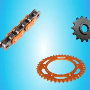 Echt Afam Kettensatz passend für KTM Enduro / R (Bj.08-17) 690 Afam A520XRR / MX farbige Kette orange