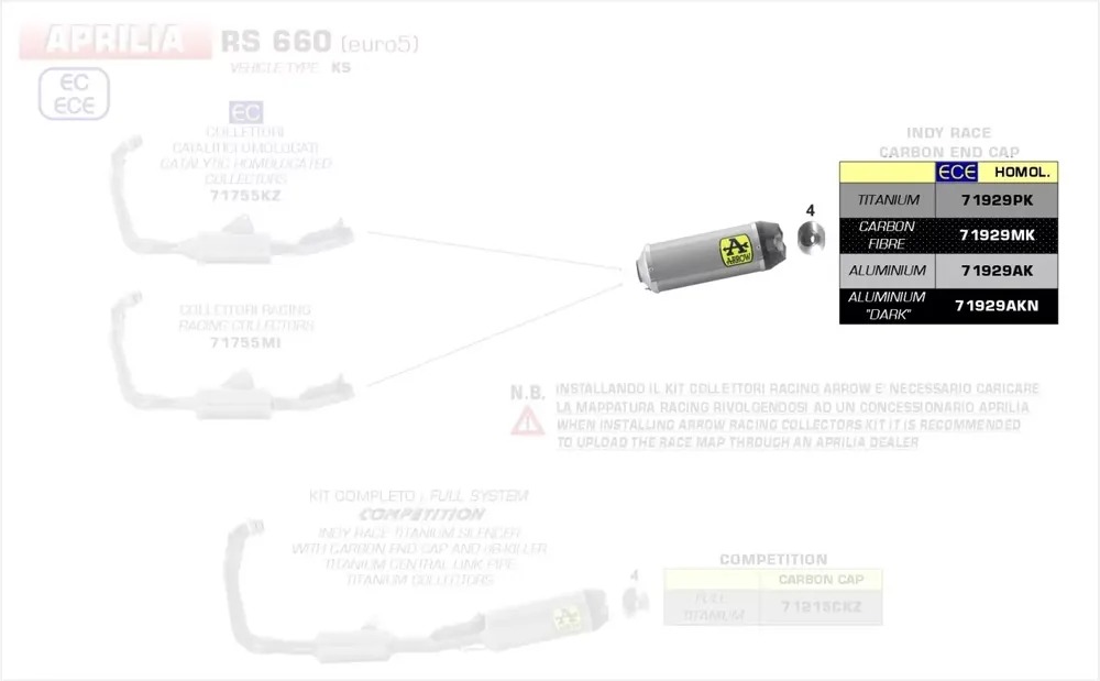 Günstig Arrow Indy Race Aluminium dark Endschalldämpfer passend für Aprilia RS 660 / Tuono 660