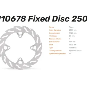 Heißes Angebot Moto-Master Bremsscheibe Flame 250 hinten passend für Kawasaki