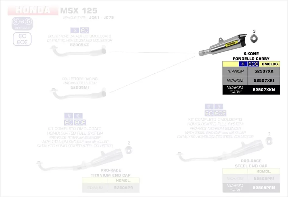 Angebot Arrow X-Kone Edelstahl Dark Endschalldämpfer passend für Honda MSX 125 (JC61/JC75) 2016–2019