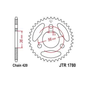 Kettenrad Stahl 28 Zähne (420) Kawasaki KDX 50 / Suzuki JR 50 Angebot