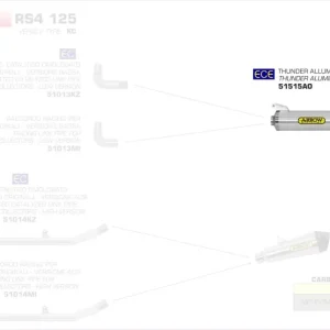 Arrow Thunder Aluminium Endschalldämpfer passend für Aprilia RS4 125 ´17-18 Neu