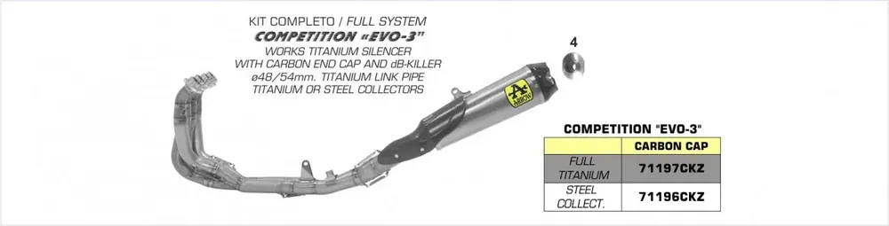 Arrow Competition EVO Titan Komplettanlage passend für Yamaha YZF 600 R6 Nur Für Kurze Zeit